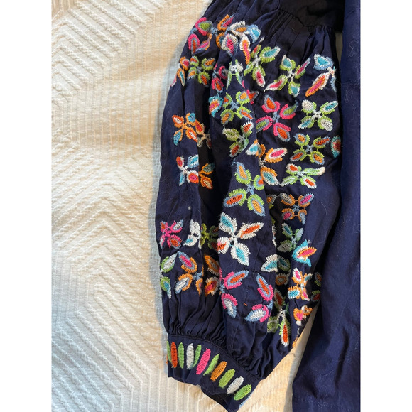 Anthropologie Maeve Sonja Embroidered Floral Sleeve Top - Picture 7 of 8